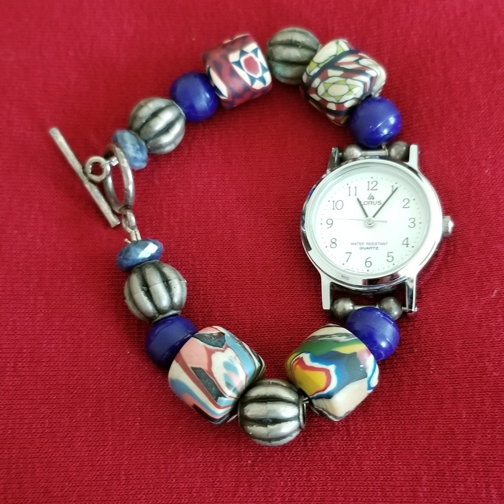 Boho watch beaded bracelet